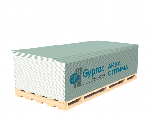 Гипсокартон влагостойкий GYPROC Аква Оптима 3600х1200х12,5 мм
